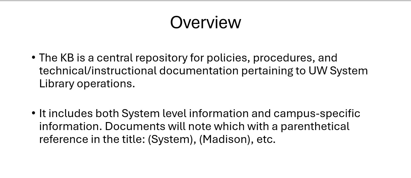 Overview Slide