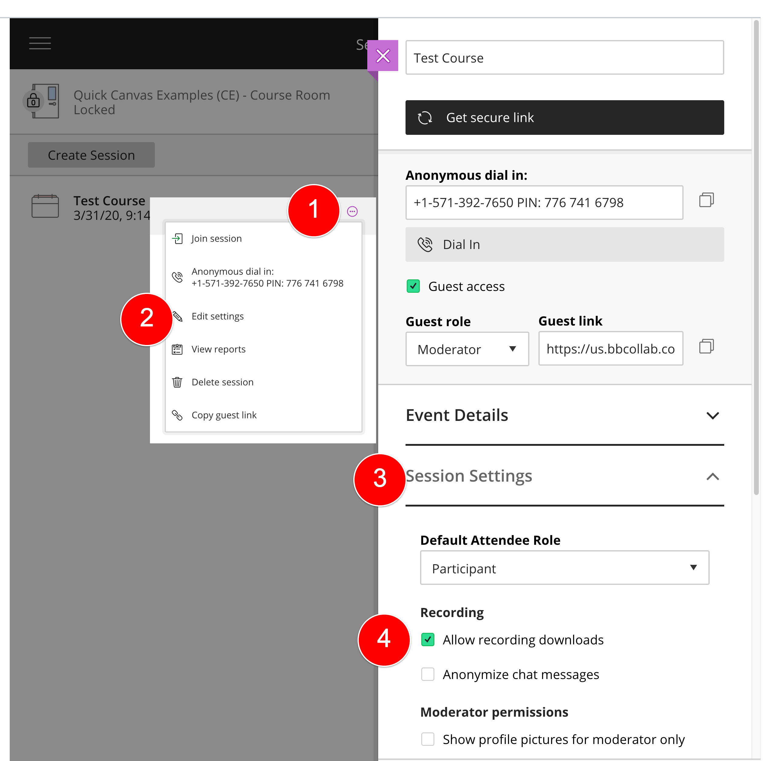 Collaborate recording page Collaborate recording page