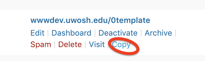 Copy template site. Copy template site.
