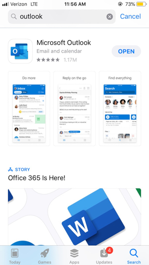 ipad version of outlook for office 365