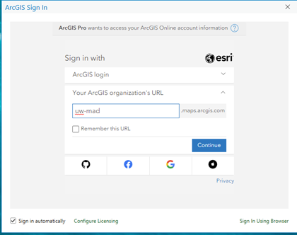 ArcGIS Pro URL Entry