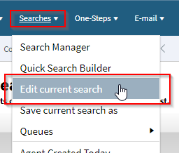 Example of Clicking the Edit Current Search Button