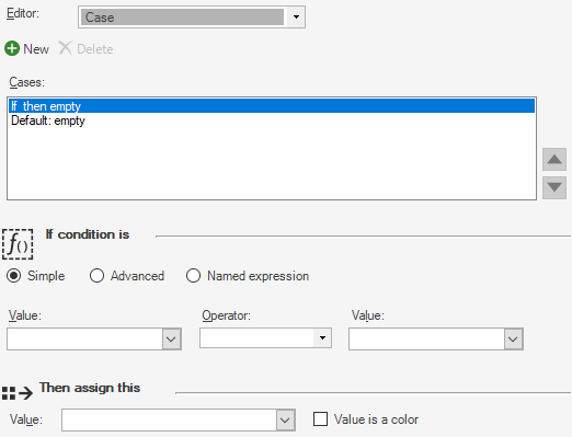 Example of a Case Expression in the Editor