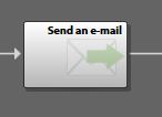 Example of the send email step in the Cherwell Editor