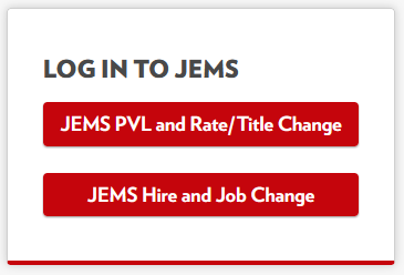Screenshot of JEMS login button links from JEMS homepage
