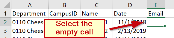 Select the Cell