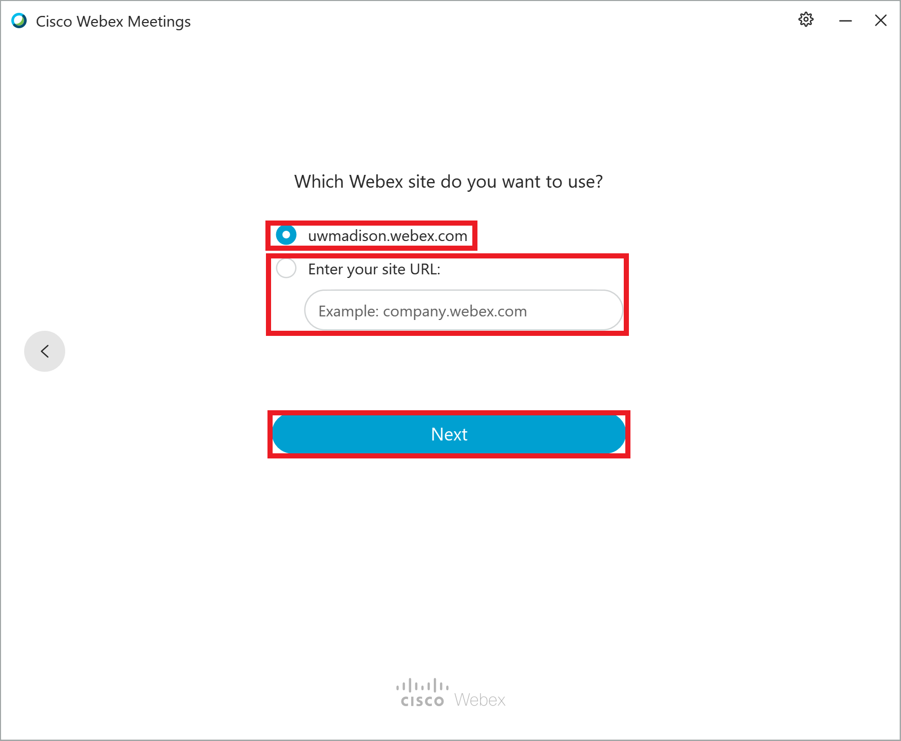 Webex Meetings Login - Site URL
