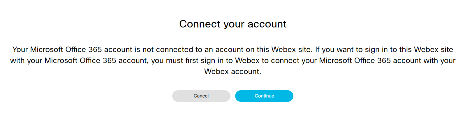 Connet Webex with Office 365 Account