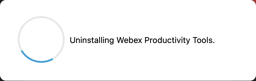 Webex Productivity Tools Uninstall - Uninstall Window