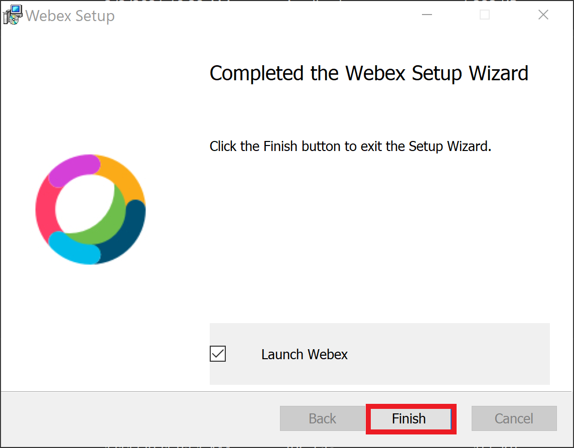 Webex Installer - Finish Screen - Windows