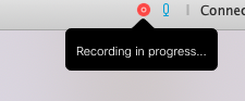 Meeting is recording in upper right corner