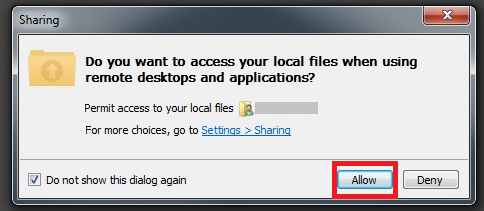 localOne Click Allow