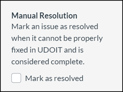 Manual Resolution check box