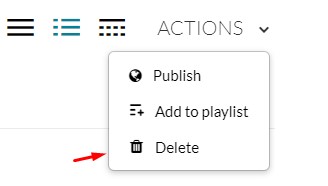 Go to the Actions menu and choose Delete.