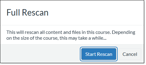 A box requesting confirmation of rescan