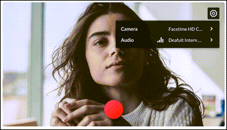 Webcam Recorder with options to select camera and microphone.