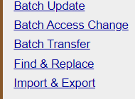 Batch update link in the link sidebar of the documents tab in the KB admin tools