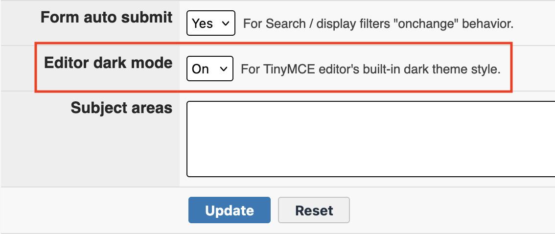 This setting is the second to last option on the profile page.