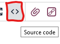 Icon to switch to HTML view in Tiny MCE editor