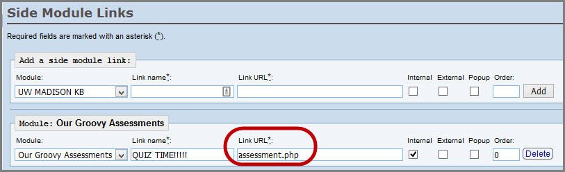 Setting Side Module Link