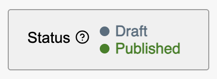 A document displaying both a published and draft status.