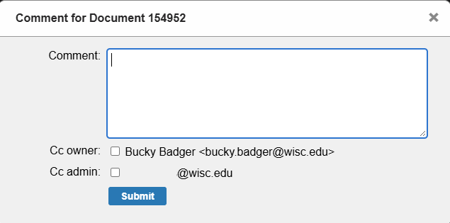 Adding comments screen