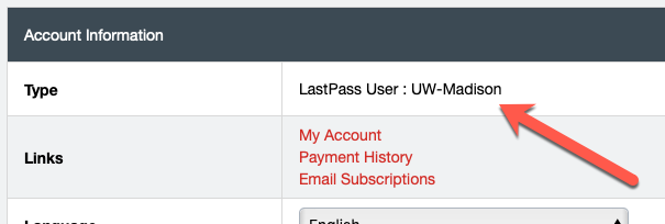 LastPass Enterprise Account Information Type