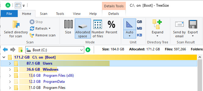 treesize select