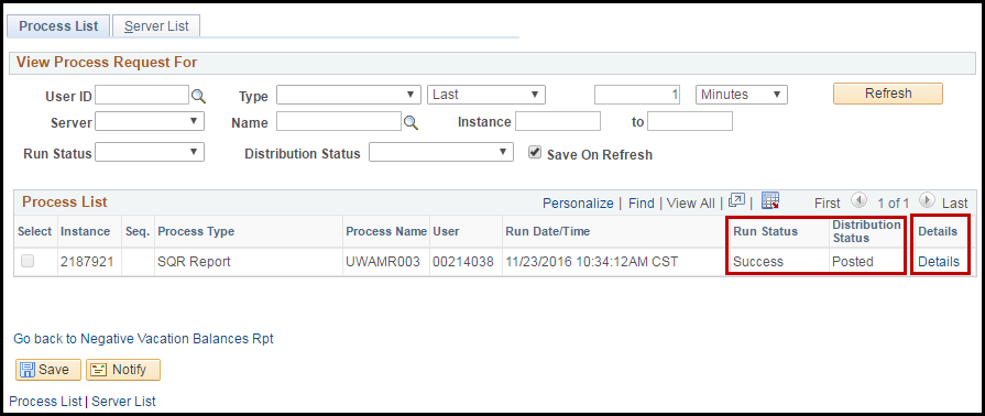 Process List Process List