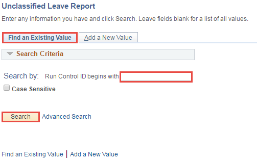 Find Exiting Run Control ID Find Exiting Run Control ID