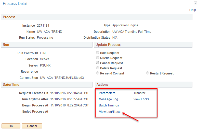 9.2 View Log Trace Hyperlink 9.2 View Log Trace Hyperlink