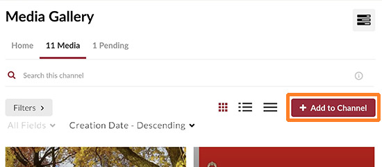 A screenshot of a user on an Android device in the Canvas Teacher app having entered a Kaltura Gallery (also known as a Kaltura Canvas course media gallery).