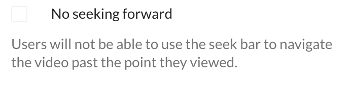 No seek forward option
