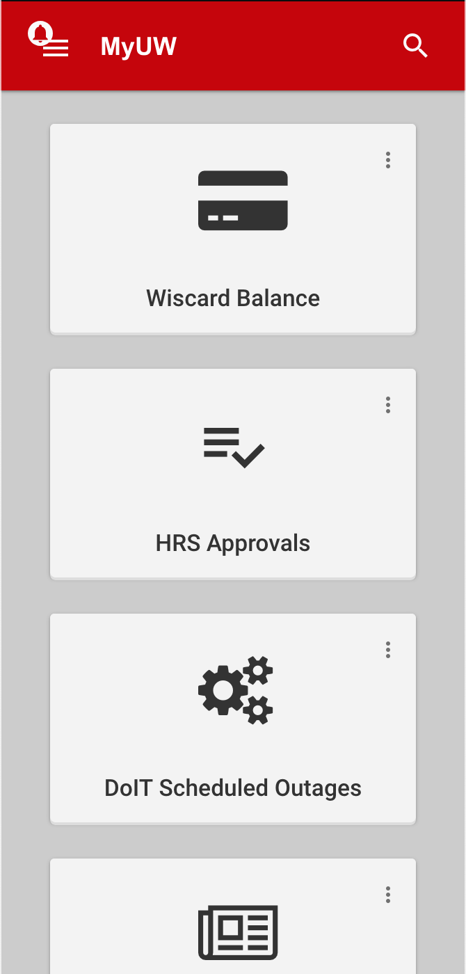 Compact widget mode Screenshot showing the widgets in compact mode