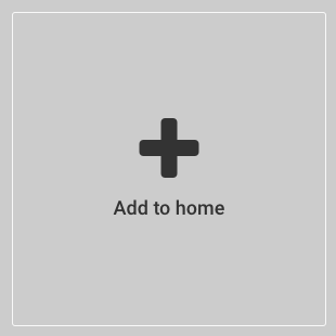 "Add to home" prompt with large plus sign icon