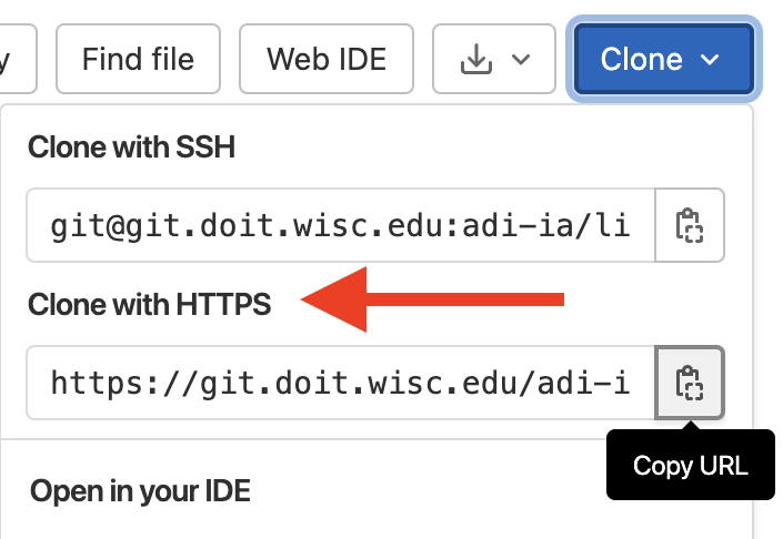 HTTPS URL for GitLab project