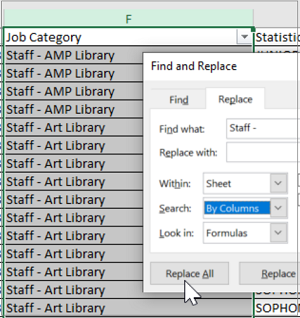 change job caegory to library/unit name