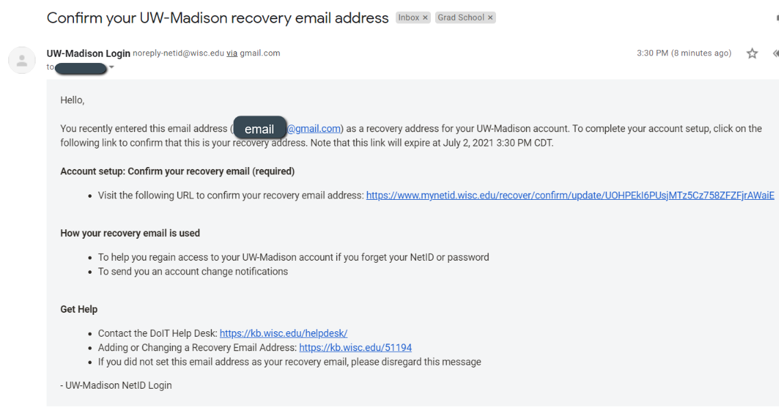 confirm your uw-madison recovery email address