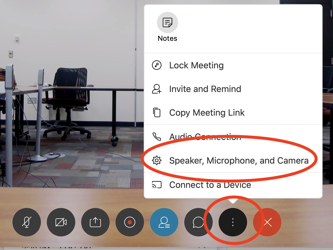 webex in-meeting settings
