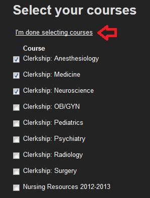 I'm done selecting courses