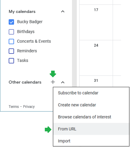 Add Calendar URL Add Calendar URL