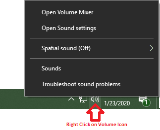 Taskbar Audio Settings