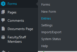 Path to get to a form's entries