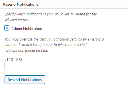 Resend entries decision screen