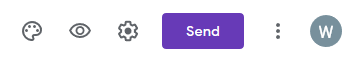 Send button to create embed code for Google Forms