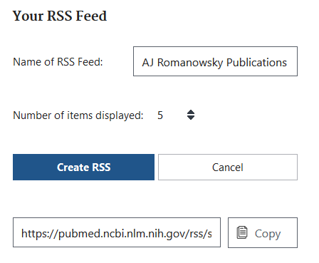 PubMed RSS Feed created