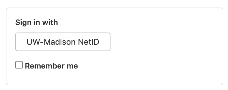 Login using the UW-Madison NetID button