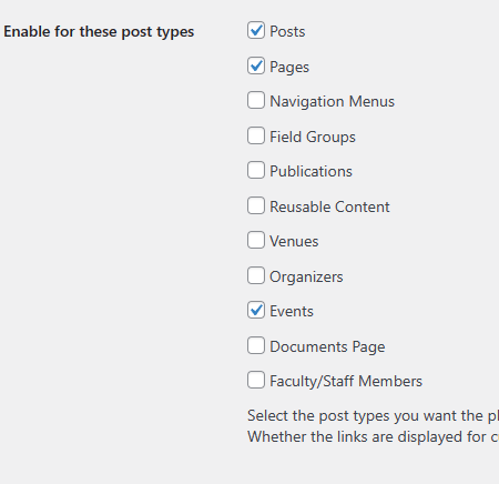 Duplicate Posts settings options