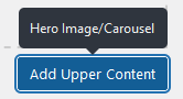 Add upper content button is depressed and the option to add the hero image or carousel is visible