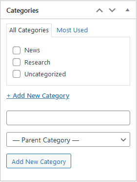 Options for adding a new category are visible
